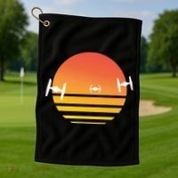 Tie Fighter Sunset Golf Towel thumb 1