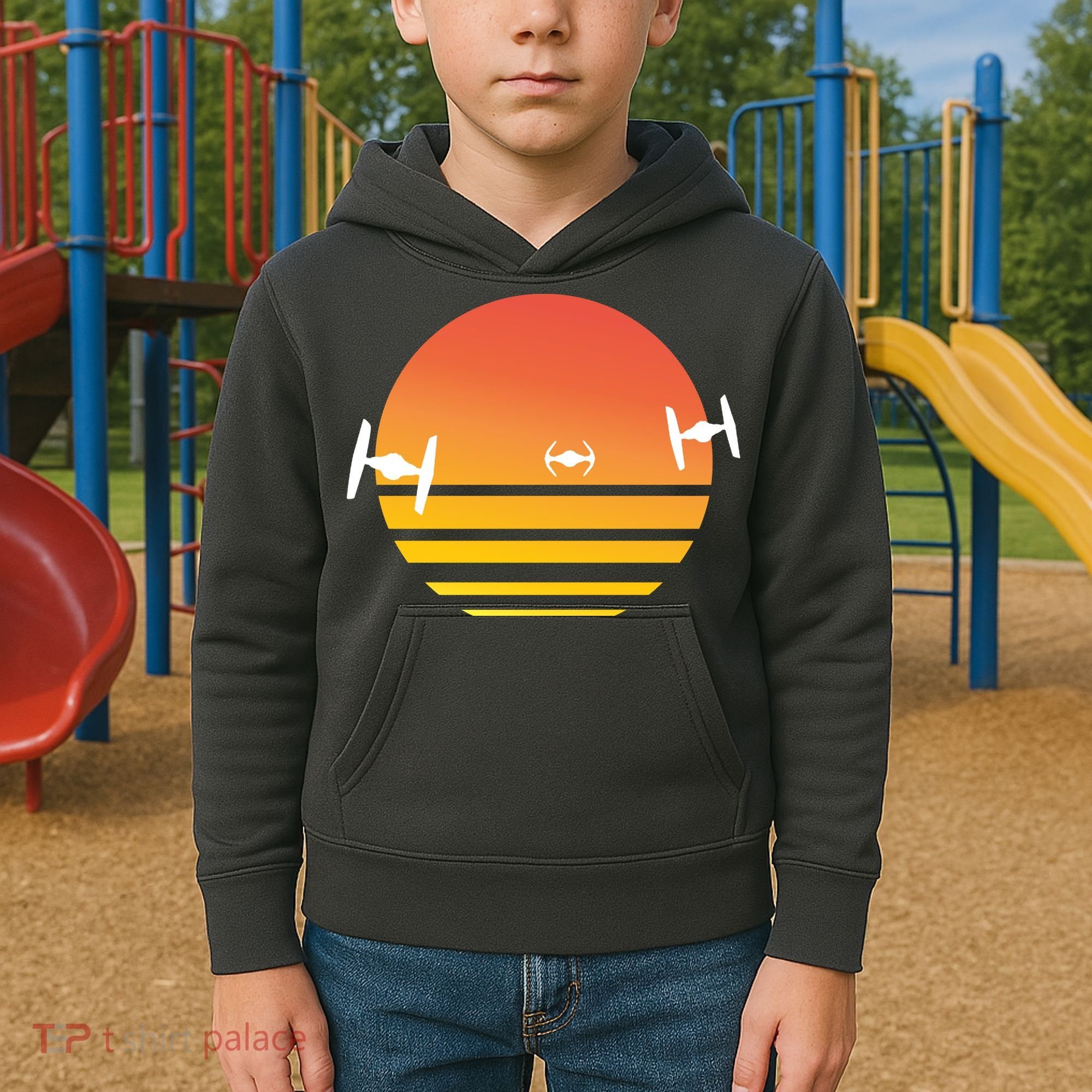 Tie Fighter Sunset Kids Hoodie