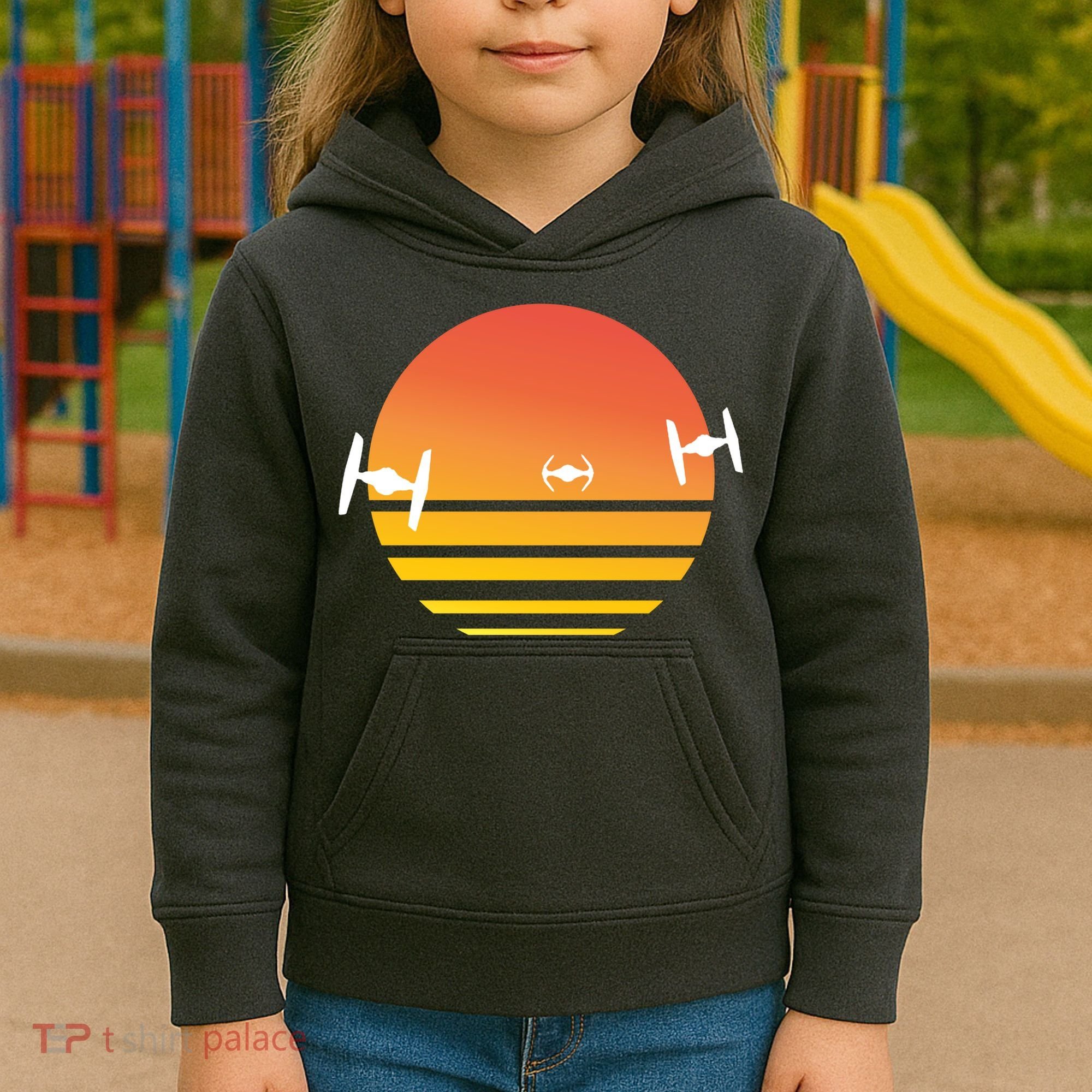 Tie Fighter Sunset Kids Hoodie