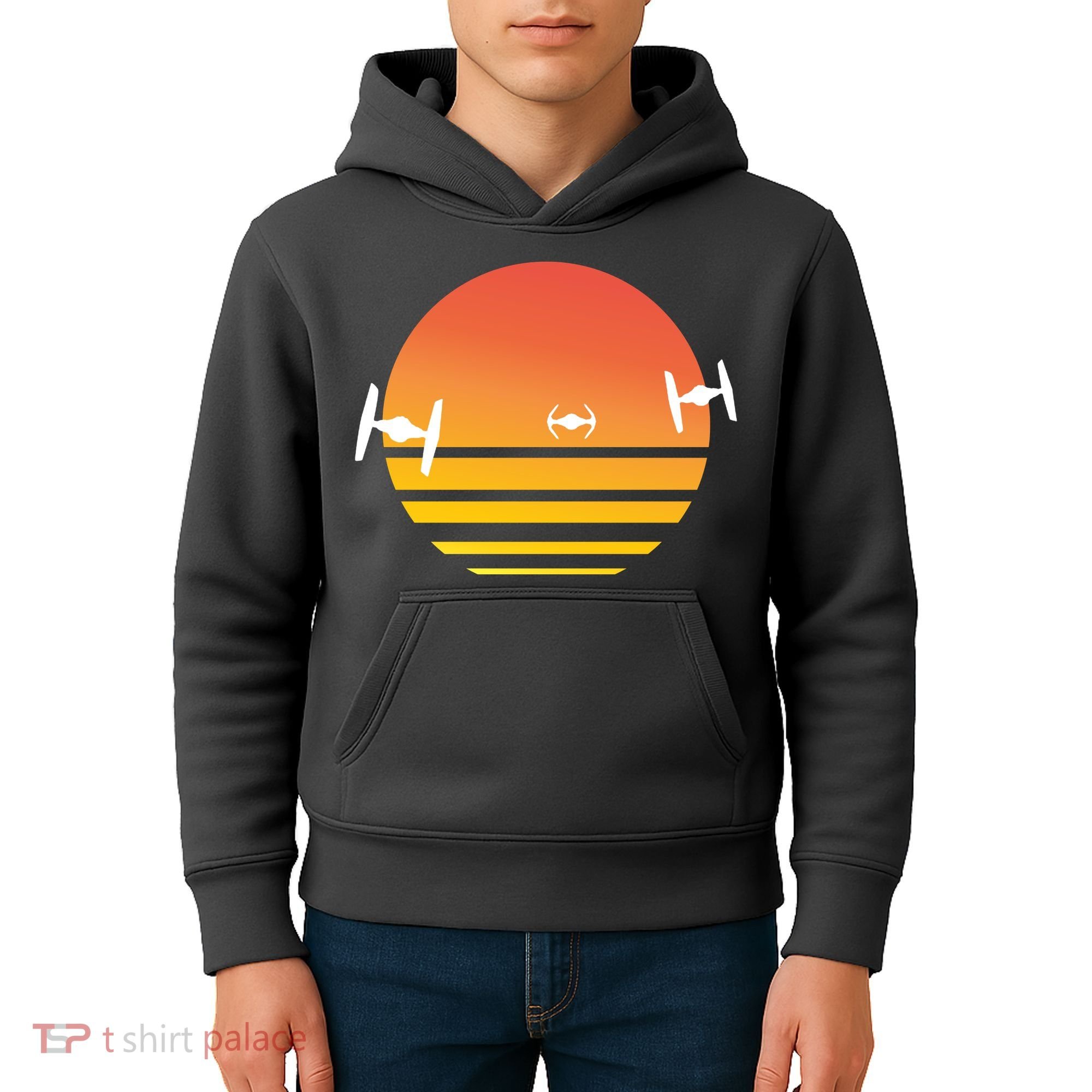 Tie Fighter Sunset Kids Hoodie