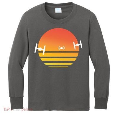Tie Fighter Sunset Kids Long Sleeve Shirt