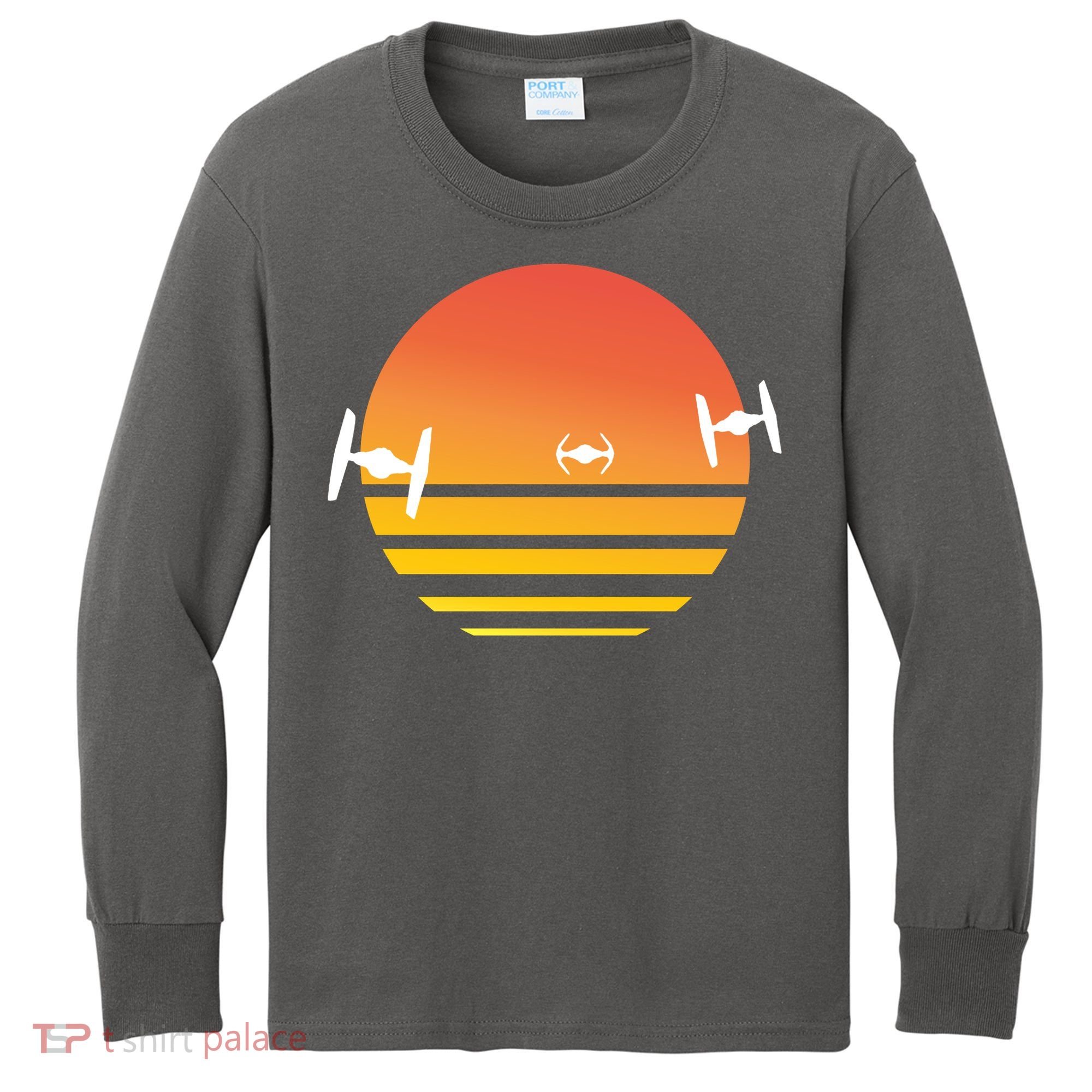 Tie Fighter Sunset Kids Long Sleeve Shirt