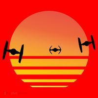 Tie Fighter Sunset Santa Hat thumb 1
