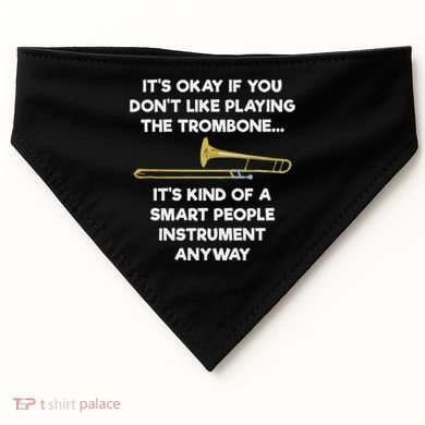 Trombone Funny Smart People Trombone Player USA-Made Doggie Bandana