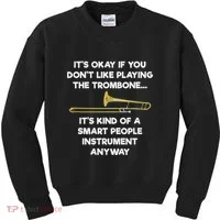 Trombone Funny Smart People Trombone Player Kids Sweatshirt thumb 0