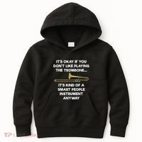 Trombone Funny Smart People Trombone Player Kids Hoodie thumb 0