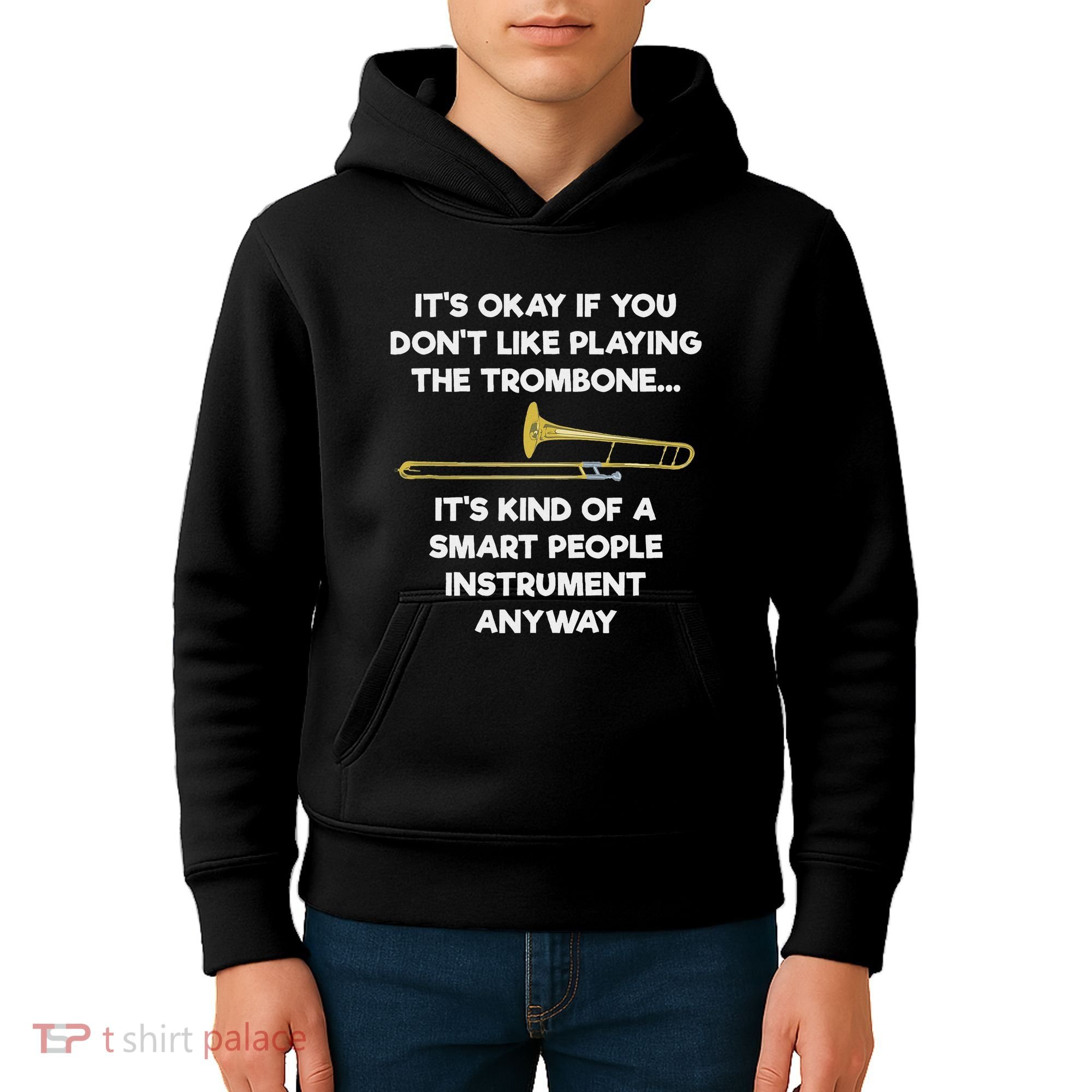 Trombone Funny Smart People Trombone Player Kids Hoodie