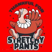 Thankful For Stretchy Pants Funny Turkey Santa Hat thumb 1