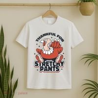 Thankful For Stretchy Pants Funny Turkey T-Shirt thumb 2