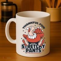 Thankful For Stretchy Pants Funny Turkey Coffee Mug thumb 4