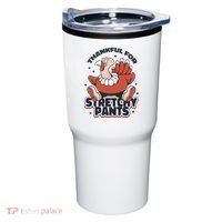 Thankful For Stretchy Pants Funny Turkey Tumbler thumb 0