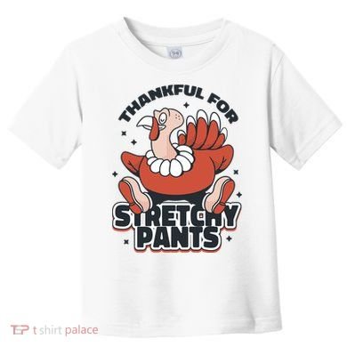 Thankful For Stretchy Pants Funny Turkey Toddler T-Shirt