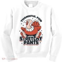 Thankful For Stretchy Pants Funny Turkey Kids Sweatshirt thumb 0