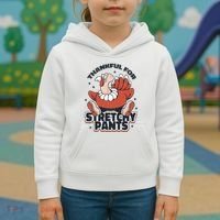 Thankful For Stretchy Pants Funny Turkey Kids Hoodie thumb 3