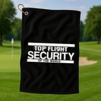 Top Flight Security Funny Friday Golf Towel thumb 1