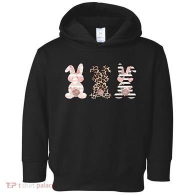 Three Floral Stylish Bunnies Toddler Hoodie
