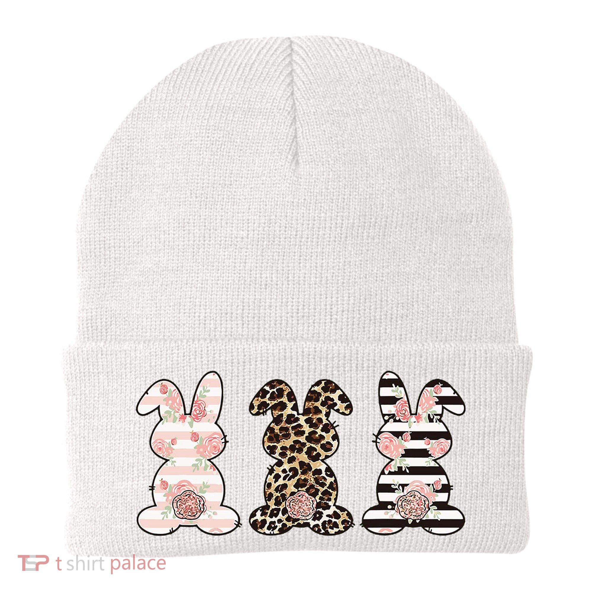 Three Floral Stylish Bunnies Beanie