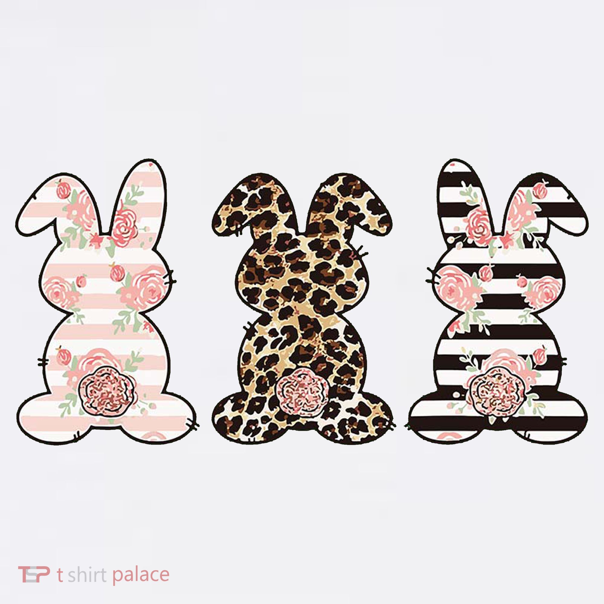 Three Floral Stylish Bunnies Mousepad