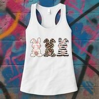 Three Floral Stylish Bunnies Women's Tank Top thumb 3
