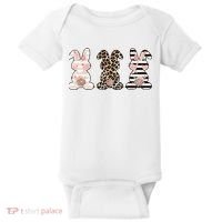 Three Floral Stylish Bunnies Baby Bodysuit thumb 0