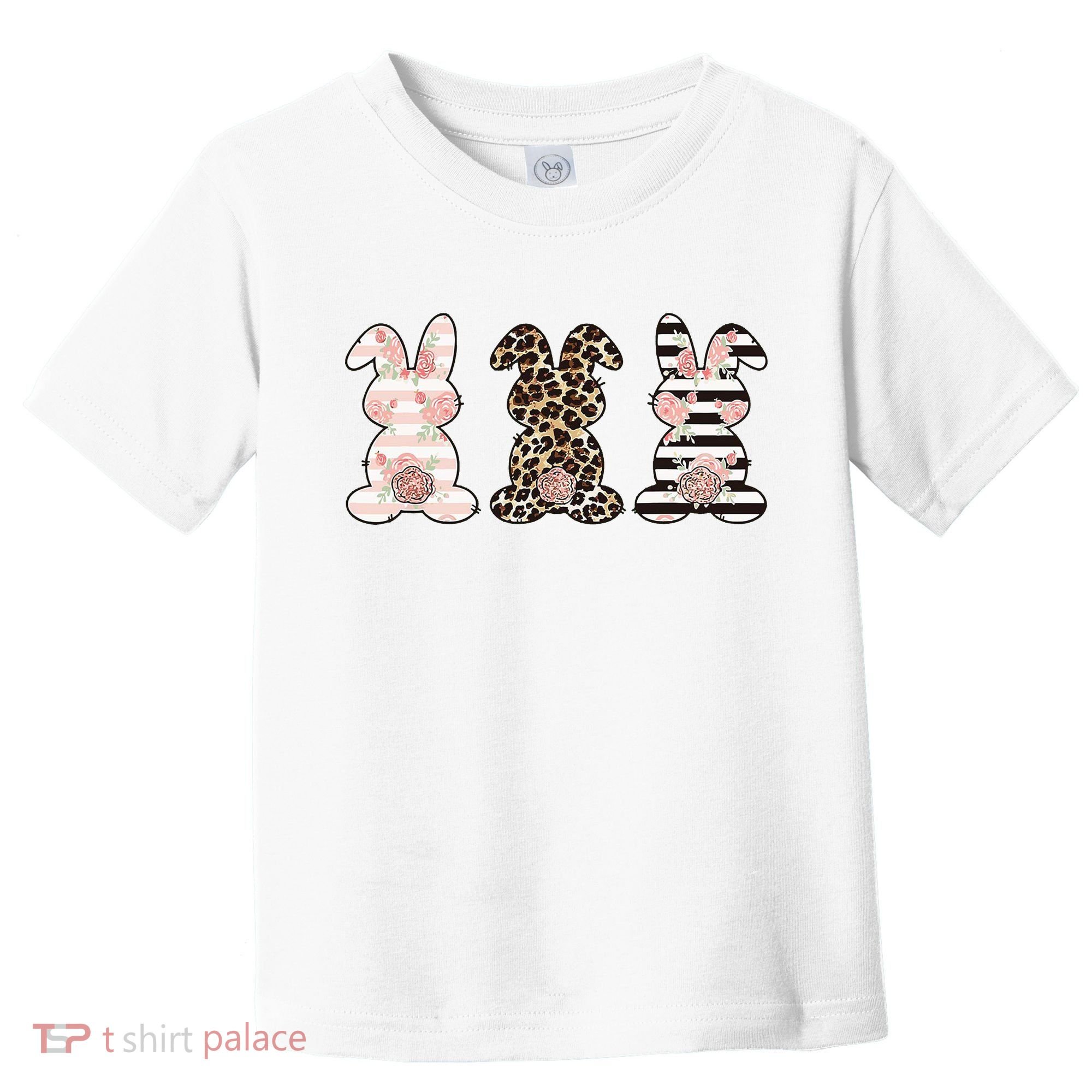 Three Floral Stylish Bunnies Toddler T-Shirt