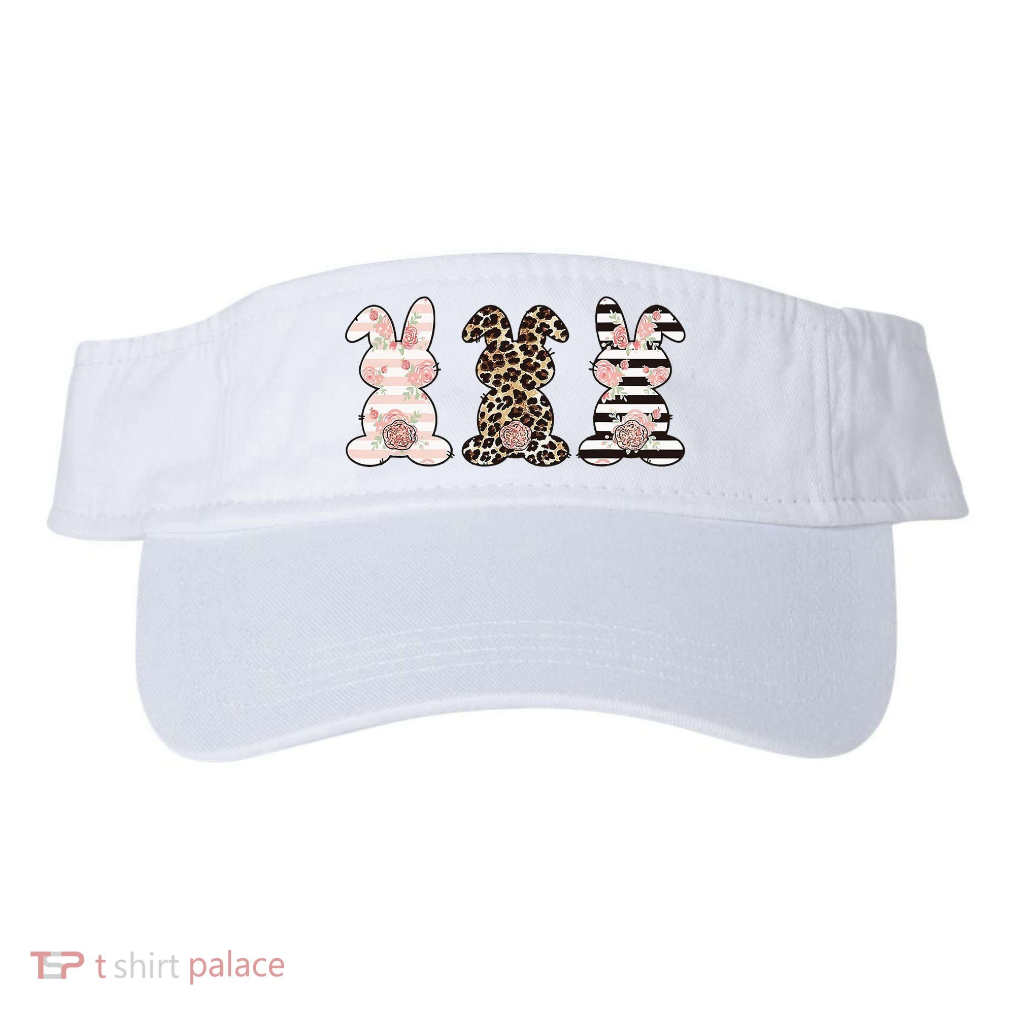 Three Floral Stylish Bunnies Visor