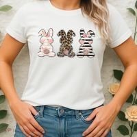 Three Floral Stylish Bunnies Women's T-Shirt thumb 2