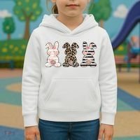 Three Floral Stylish Bunnies Kids Hoodie thumb 3