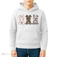 Three Floral Stylish Bunnies Kids Hoodie thumb 4
