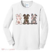 Three Floral Stylish Bunnies Kids Long Sleeve Shirt thumb 0