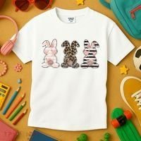 Three Floral Stylish Bunnies Kids T-Shirt thumb 3