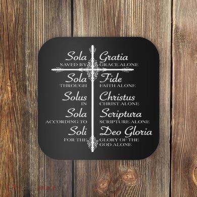 The Five Solas Cute Christian Movement Coaster