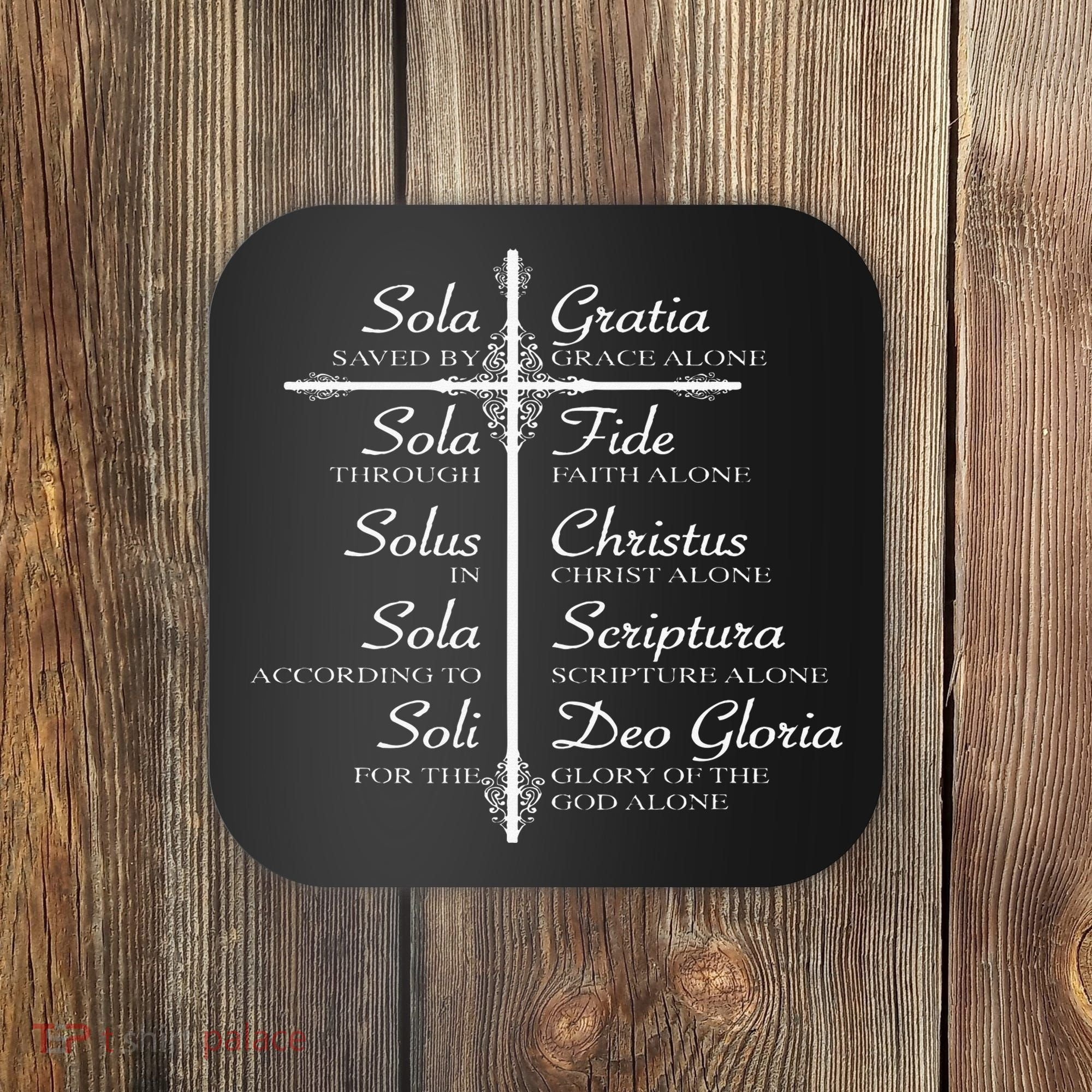 The Five Solas Cute Christian Movement Coaster