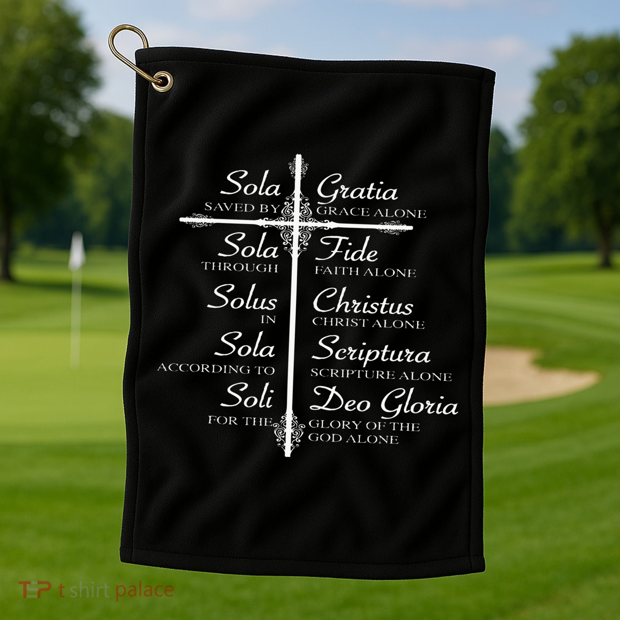 The Five Solas Cute Christian Movement Golf Towel