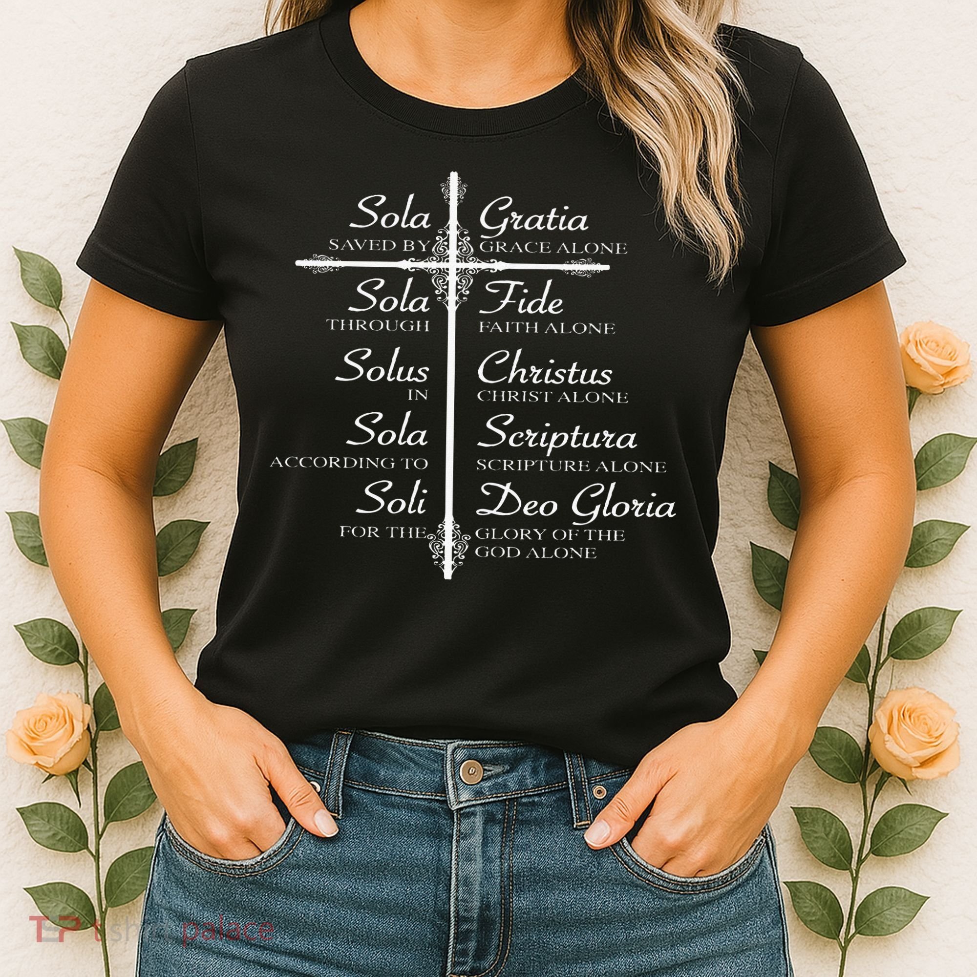The Five Solas Cute Christian Movement Women's T-Shirt