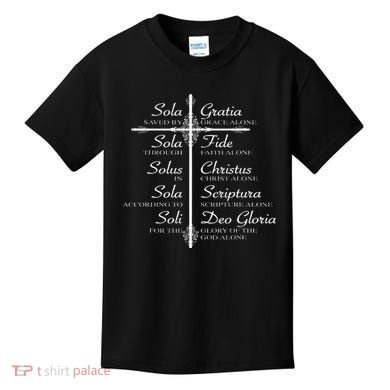 The Five Solas Cute Christian Movement Kids T-Shirt