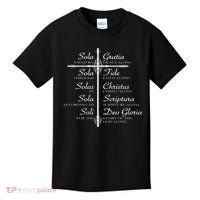The Five Solas Cute Christian Movement Kids T-Shirt thumb 0