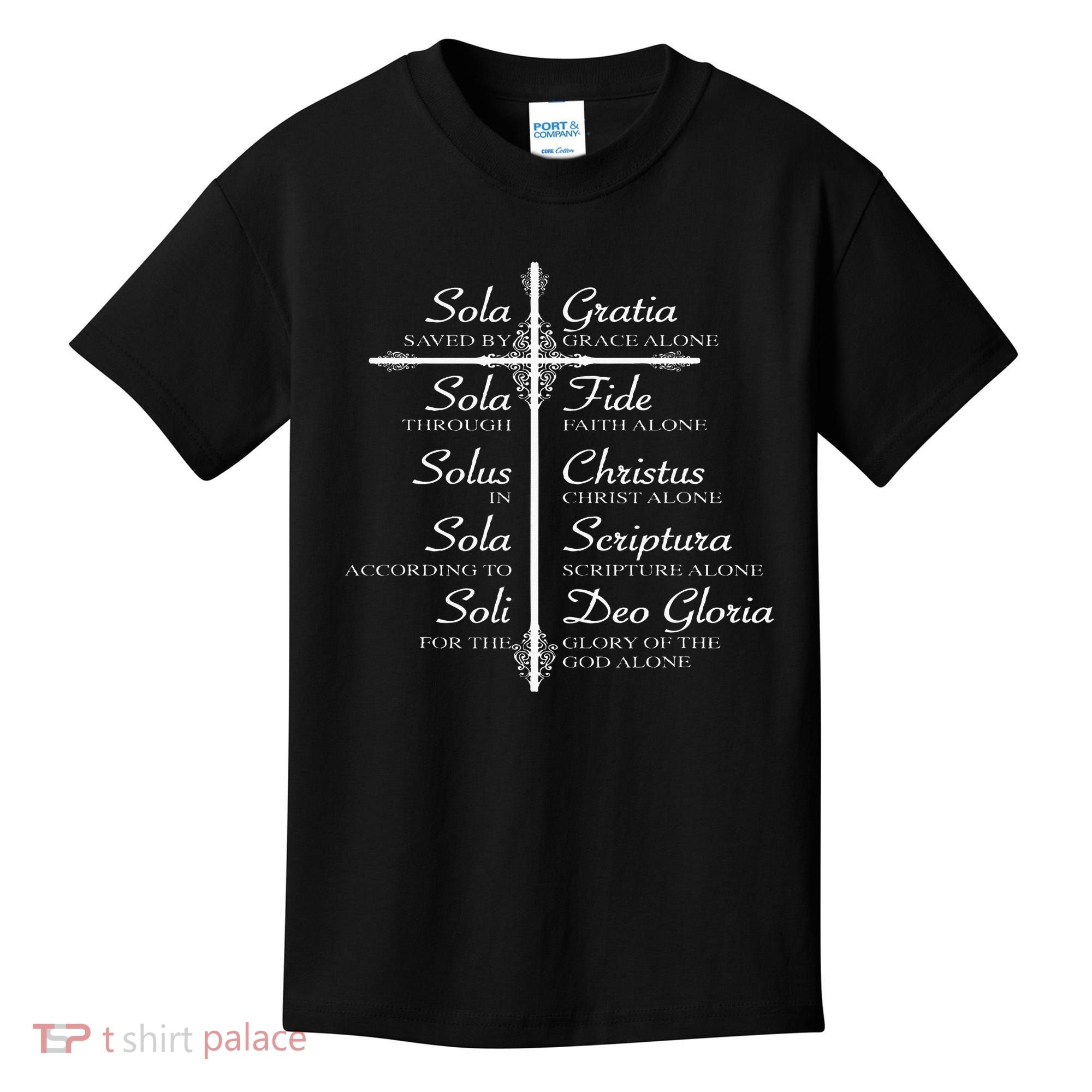 The Five Solas Cute Christian Movement Kids T-Shirt