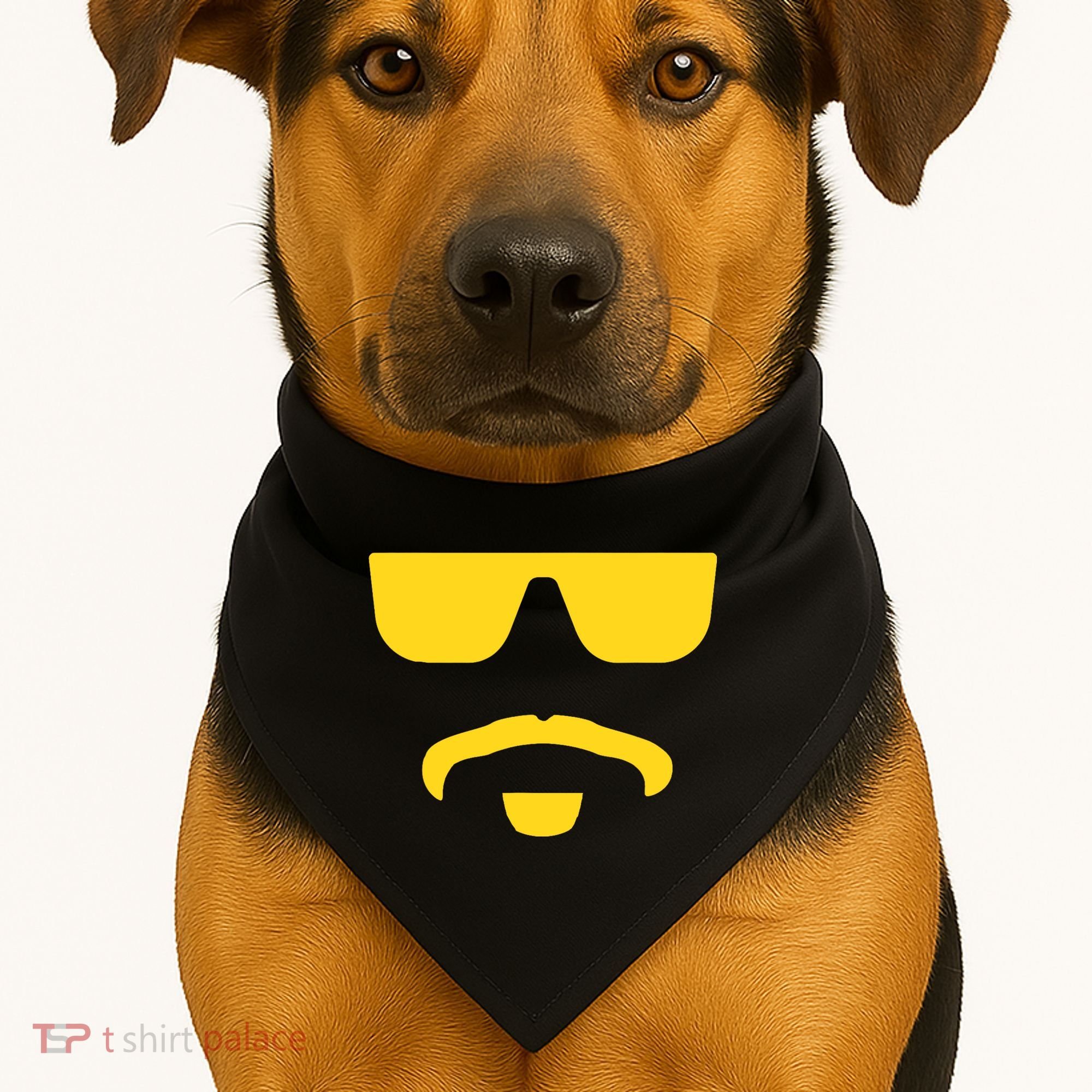 Travinski Funny Sunglasses And Goatee Meme Louisiana USA-Made Doggie Bandana