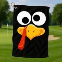 Turkey Face Thanksgiving Costume Family Outfits Matching Fun Golf Towel thumb 1