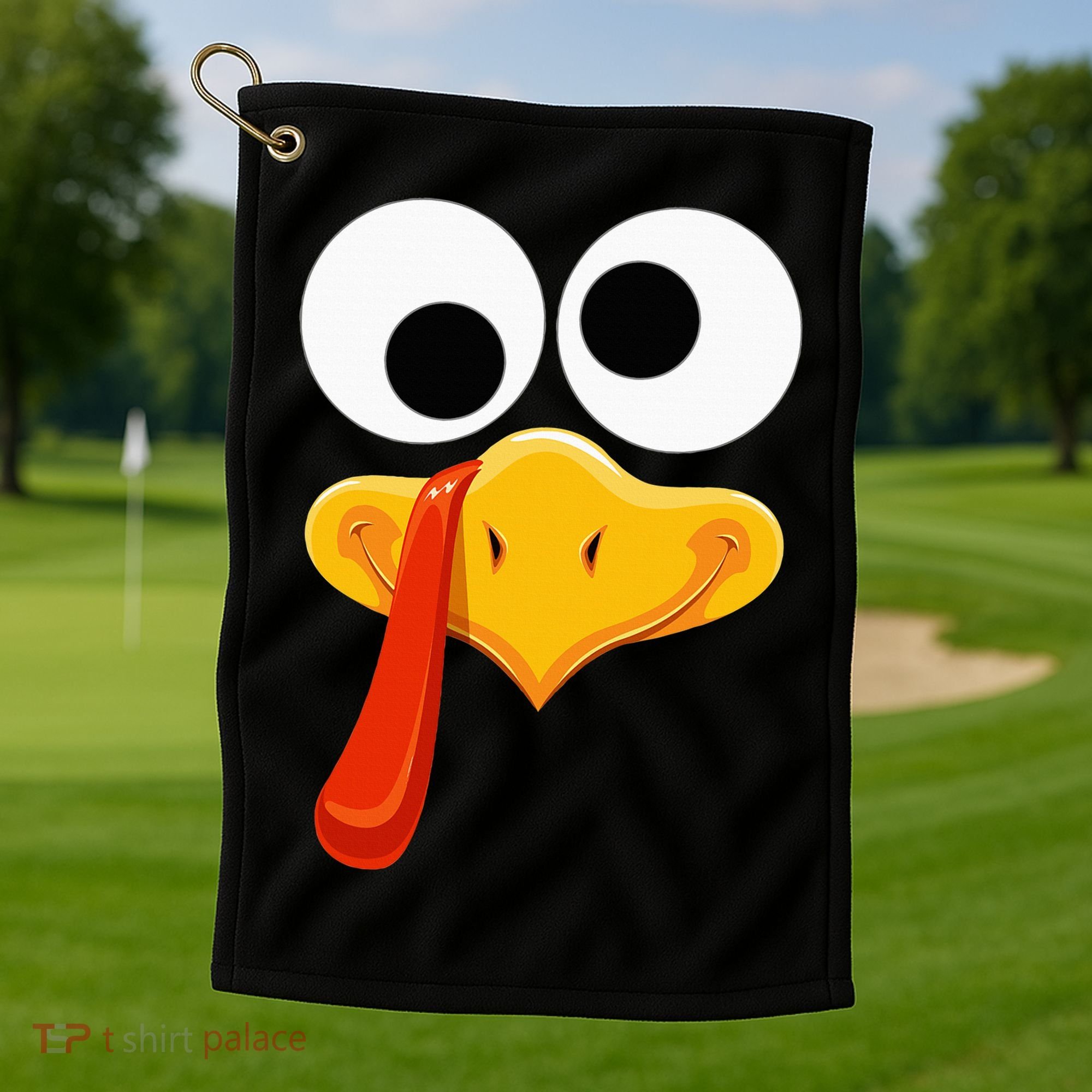 Turkey Face Thanksgiving Costume Family Outfits Matching Fun Golf Towel