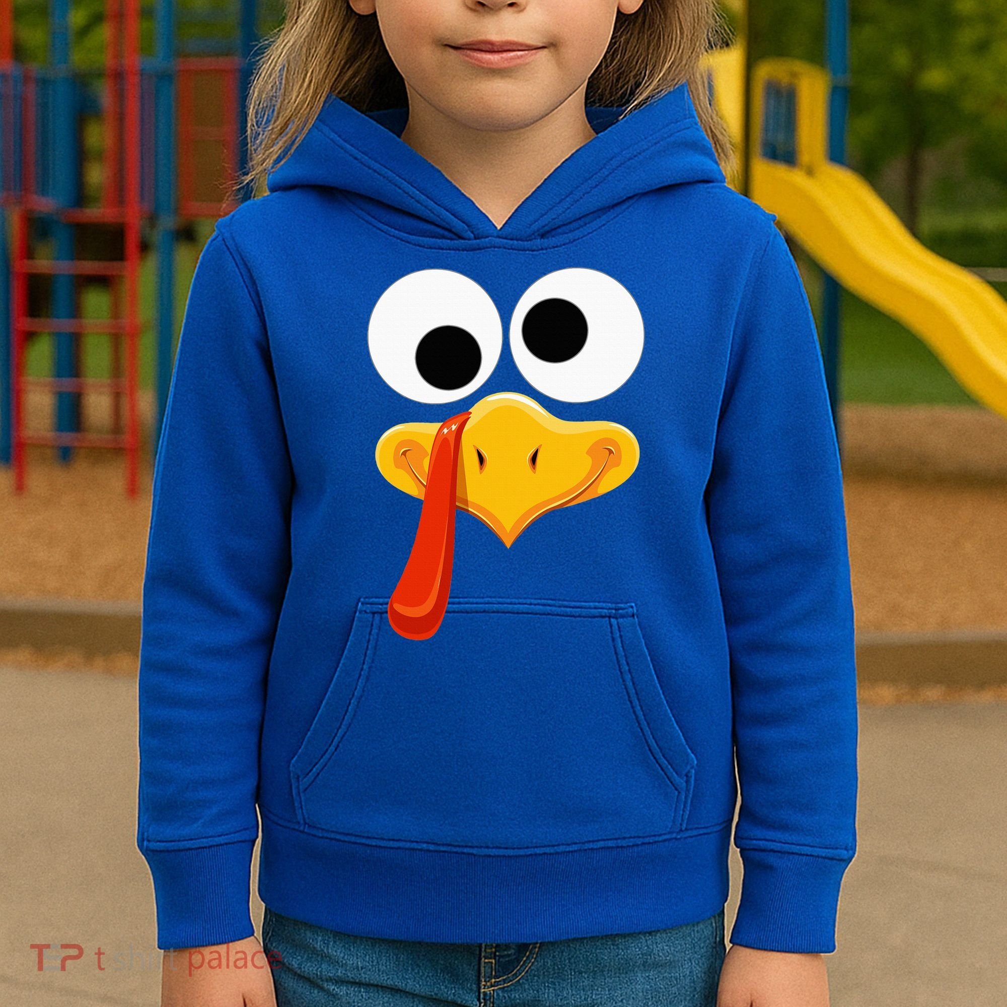 Turkey Face Thanksgiving Costume Family Outfits Matching Fun Kids Hoodie
