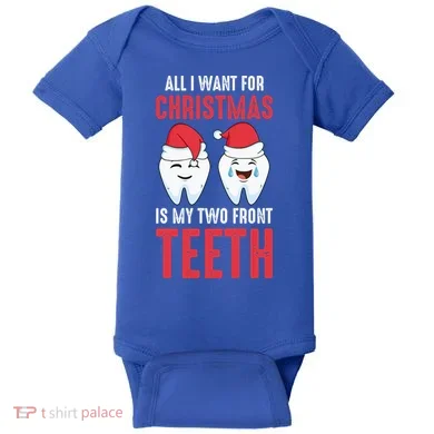 Two Front Teeth 2 Teeth Tooth Christmas My Two Front Teeth Gift Baby Bodysuit