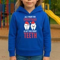 Two Front Teeth 2 Teeth Tooth Christmas My Two Front Teeth Gift Kids Hoodie thumb 3
