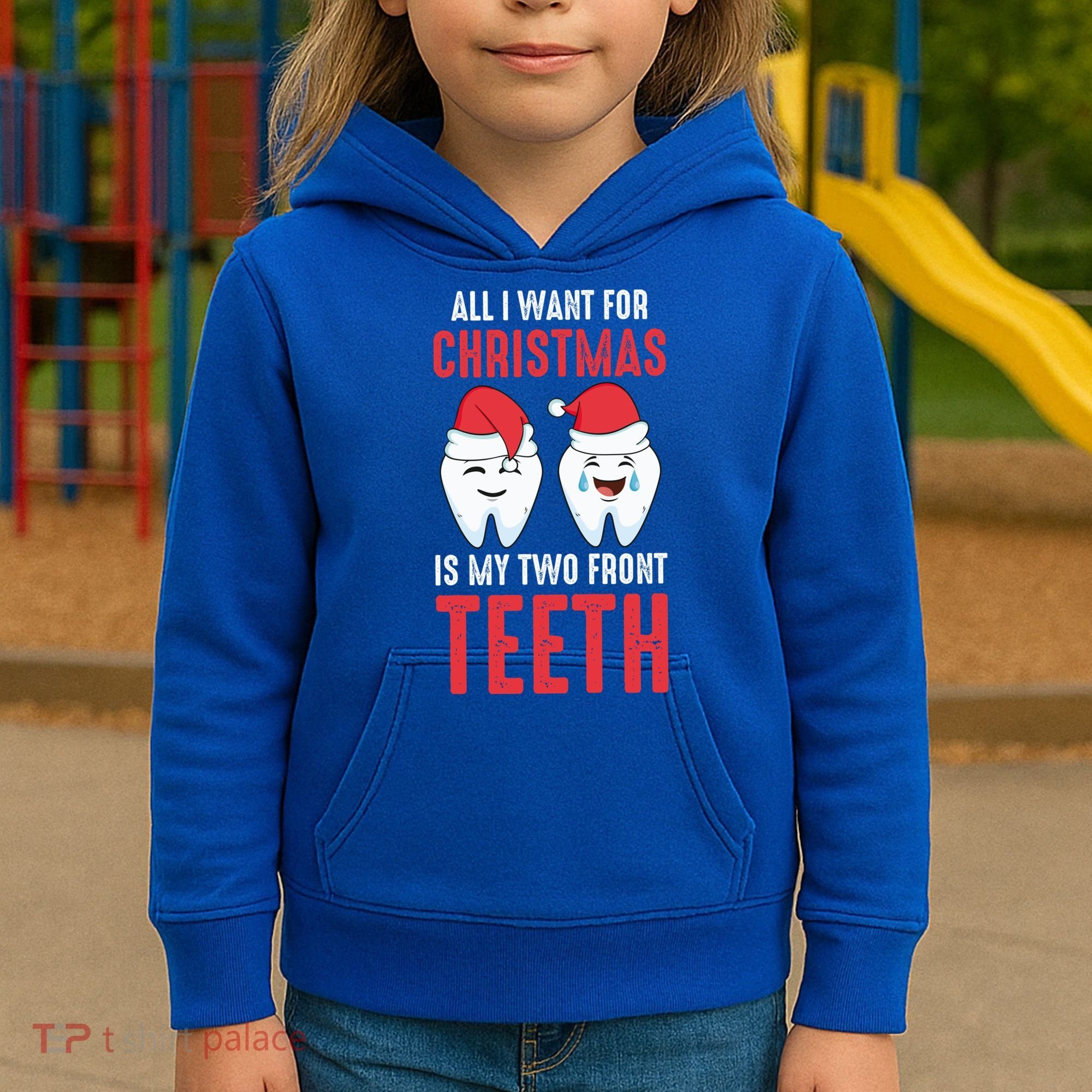 Two Front Teeth 2 Teeth Tooth Christmas My Two Front Teeth Gift Kids Hoodie
