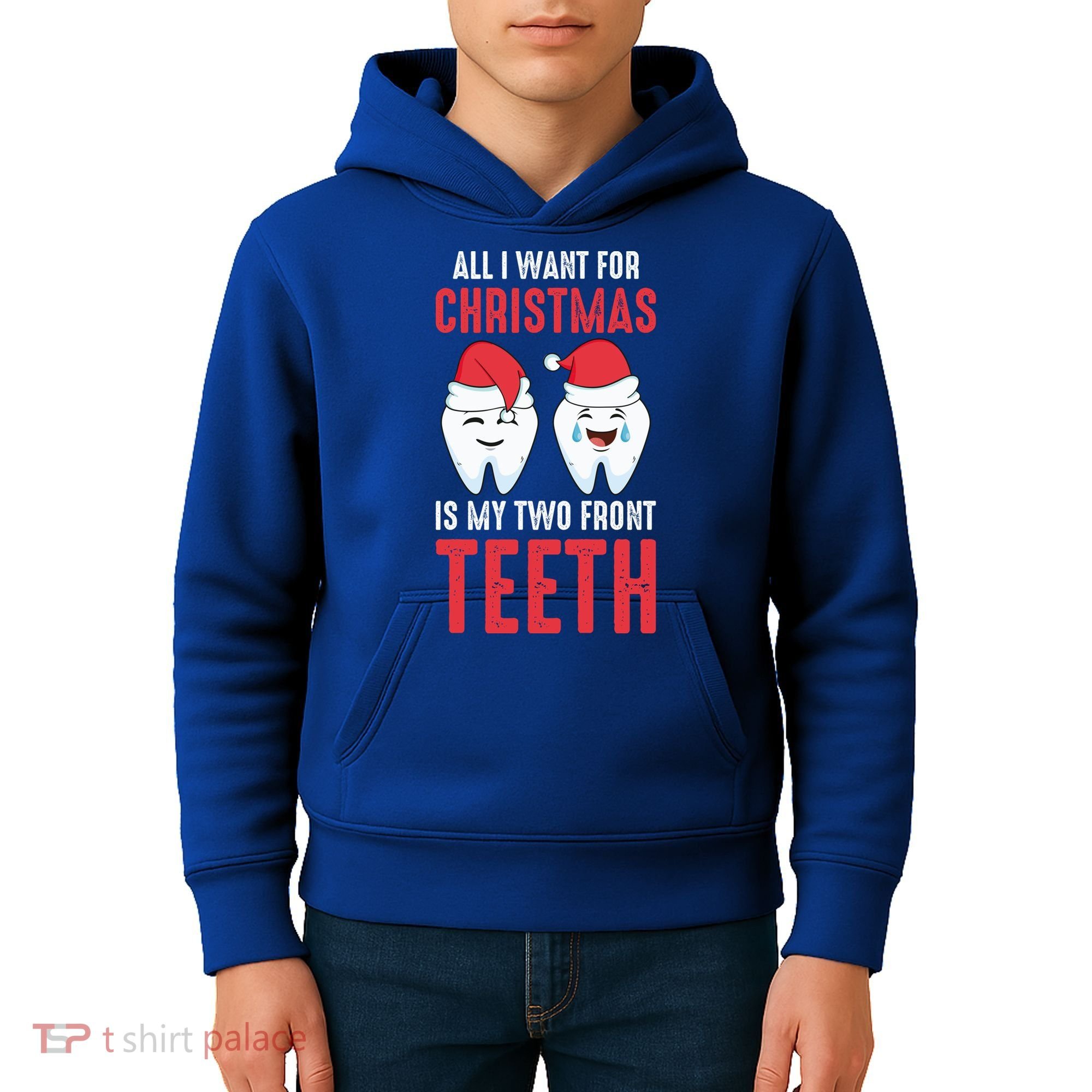 Two Front Teeth 2 Teeth Tooth Christmas My Two Front Teeth Gift Kids Hoodie