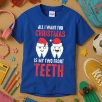 Two Front Teeth 2 Teeth Tooth Christmas My Two Front Teeth Gift Kids T-Shirt thumb 3
