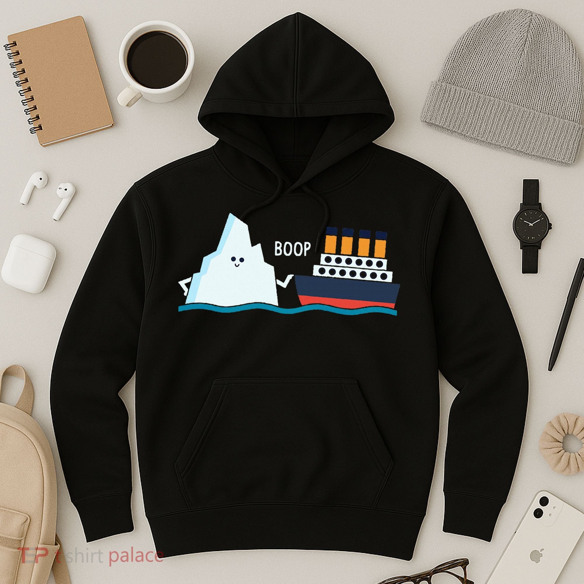 Titanic Funny Titanic And Iceberg Boop Parody For Hoodie