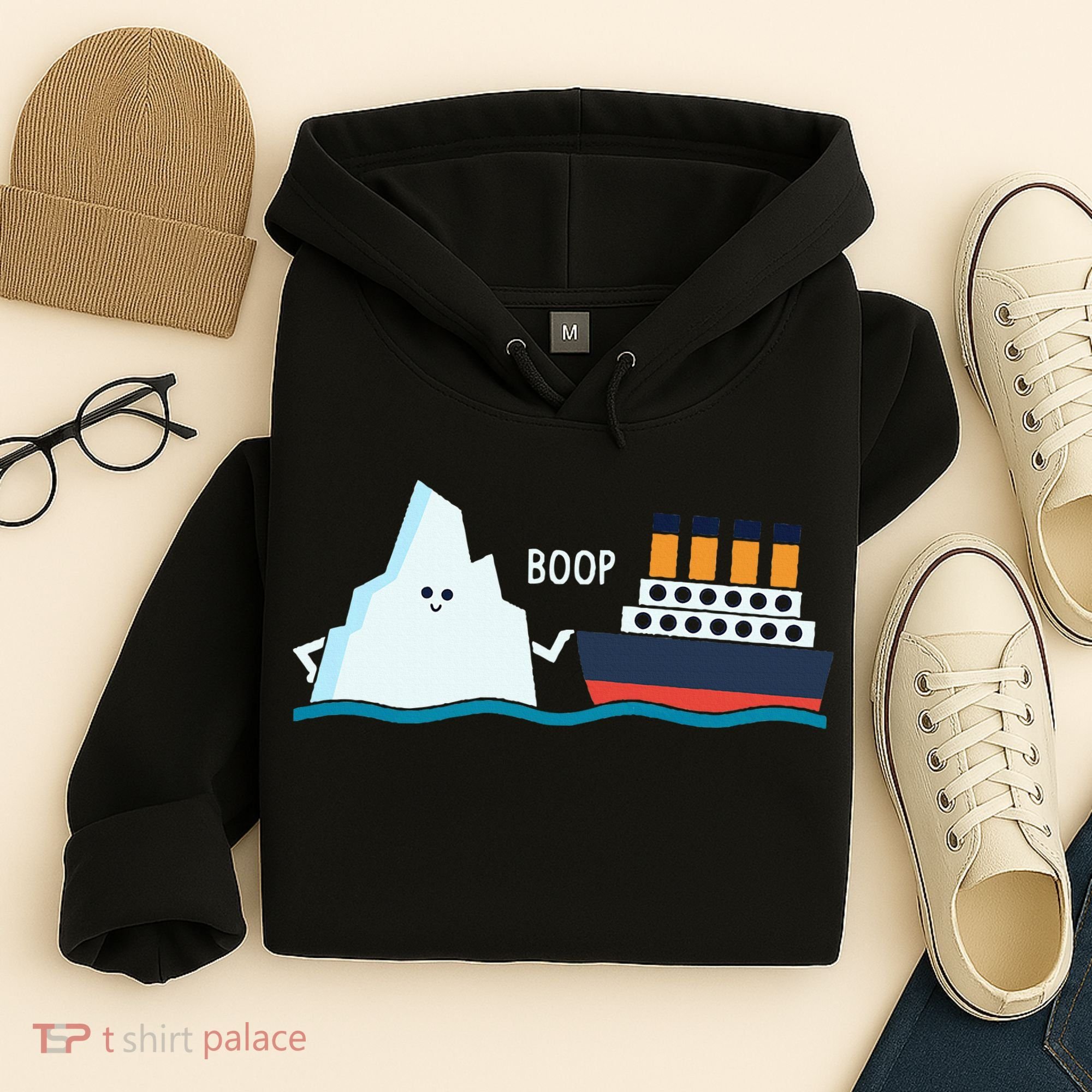 Titanic Funny Titanic And Iceberg Boop Parody For Hoodie