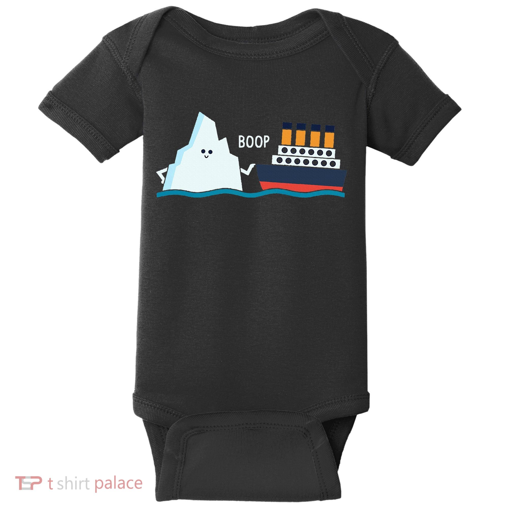 Titanic Funny Titanic And Iceberg Boop Parody For Baby Bodysuit